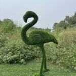 Artificial Artificial Grass Standing Flamingo