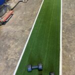 gym sled turf
