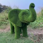 Artificial Grass Baby African Elephant Trunk Up IMG_9131