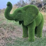 Artificial Grass Baby African Elephant Trunk Up IMG_9140