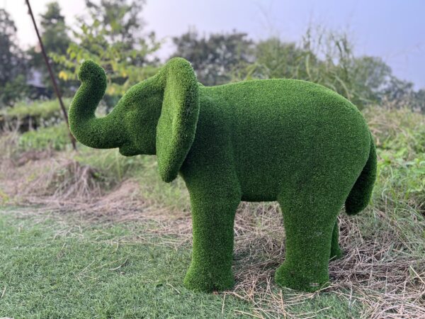 Artificial Grass Baby African Elephant Trunk Up
